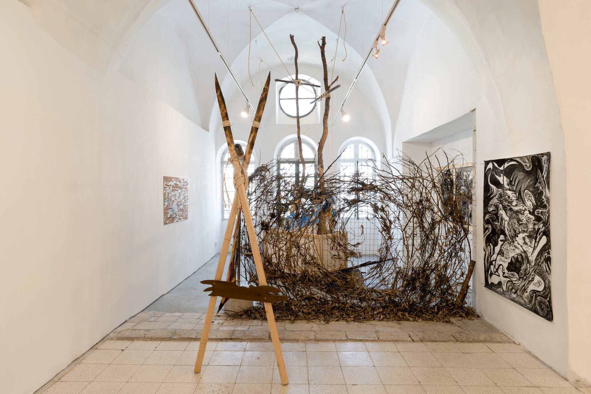 A part from the ‘Drainage Basin’ Exhibition at Barbur Gallery, 2021. Photo by Daniel Hanoch